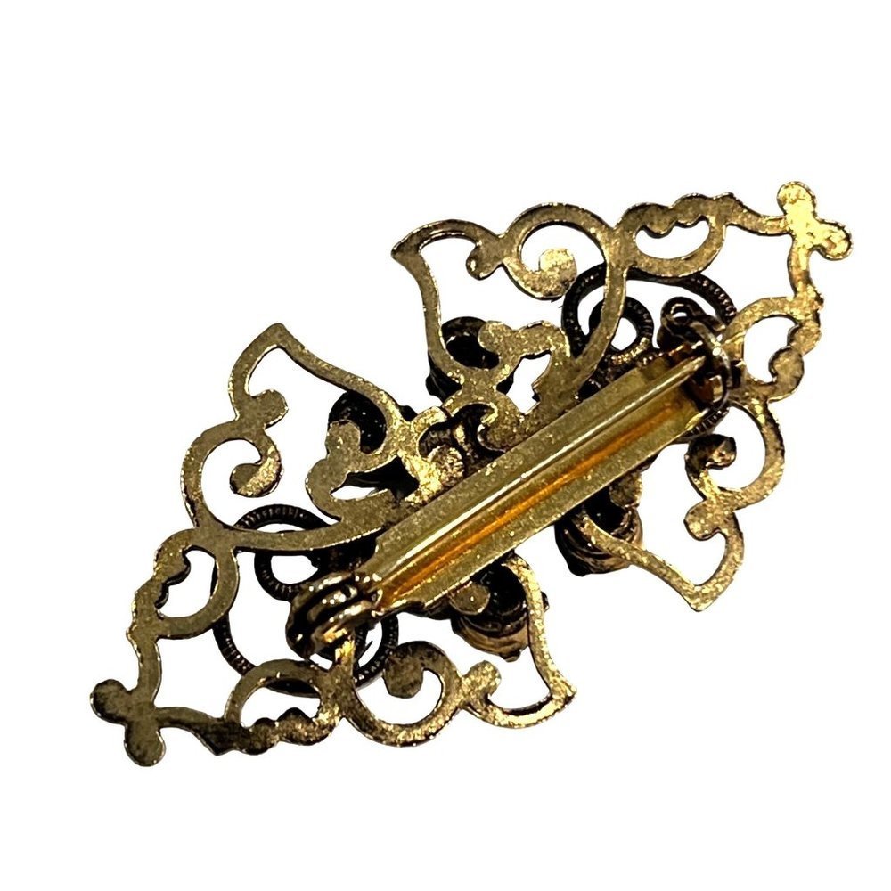 VTG 1950's Art Nouveau Turquoise Brooch Fashion Jewelry 2" - Picture 5 of 7